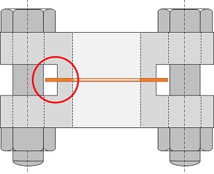 平面座（RF）のフランジ断面イメージ